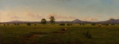 View of the Gippsland Alps, from Bushy Park on the River Avon by Eugene von Guérard